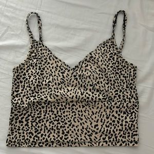 Brandy Melville cheetah print cropped tank top